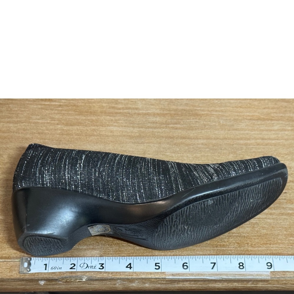 Charleston Shoe Company Black Wedge V Cut Comfort Knit Slip On Size 6 - Picture 6 of 6